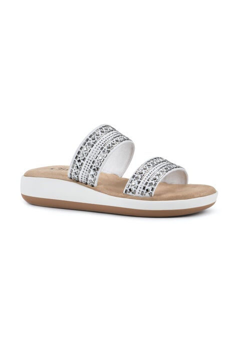Mucho Slide Sandal, WHITE SUEDE, hi-res image number null