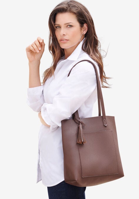 Shopper Tote Bag, CHOCOLATE, hi-res image number null