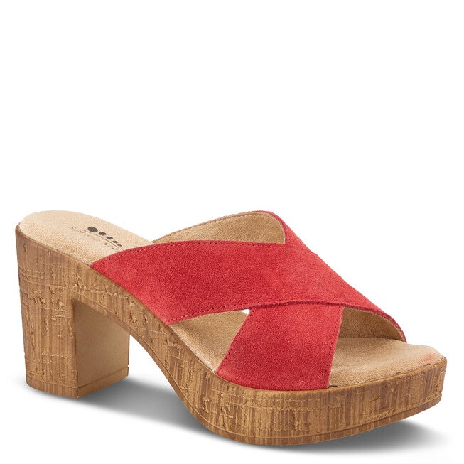 Blanchar Slide Sandal, RED SUEDE, hi-res image number null