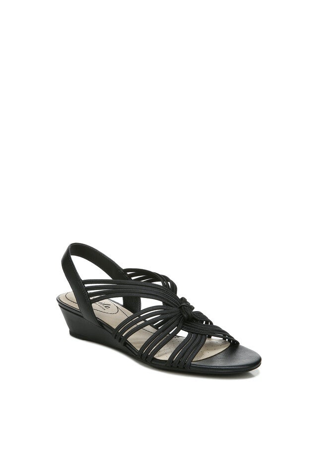 Yvette Wedge Sandal, BLACK FABRIC, hi-res image number 0