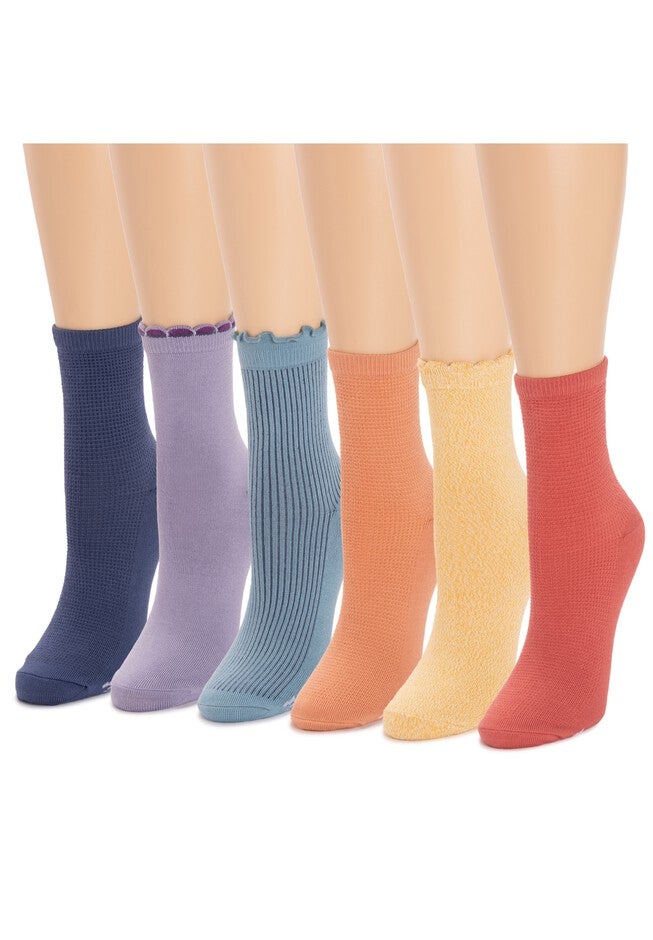 Women'S 6 Pack Whisper Soft Crew Socks, , on-hover image number 1