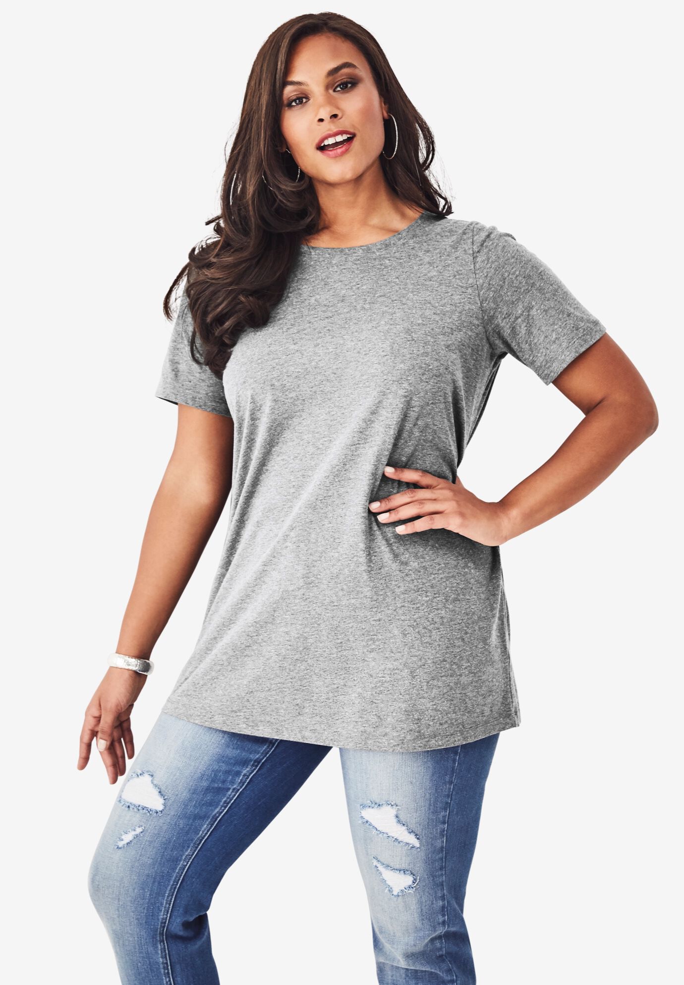Plus Size Cotton Ultimate Crewneck Tee