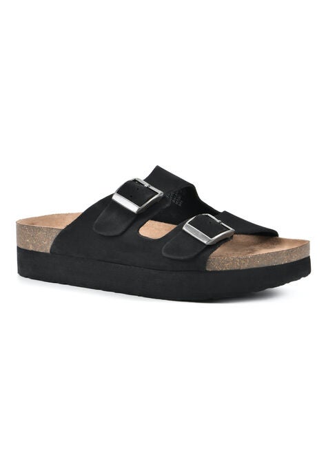 White Mountain High Flyer Footbed Sandal, BLACK LEATHER, hi-res image number null