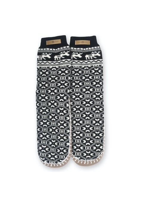 Cuffed Pattern Slipper Sock, , on-hover image number null