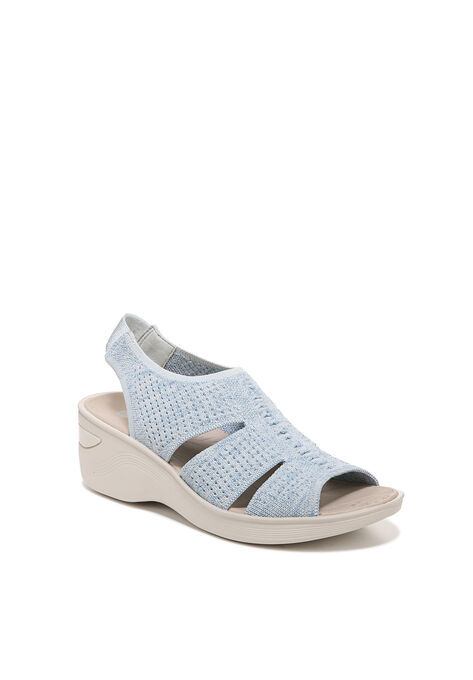 Double Up Wedge Sandal, SKY BLUE KNIT, hi-res image number null