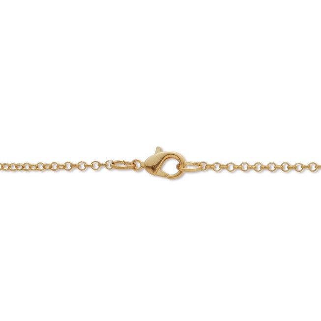 Mandala Flower Magnifying Glass Goldtone Pendant Necklace 23 inches, WHITE, on-hover image number null