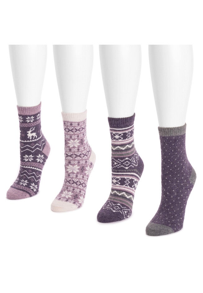 4 Pack Holiday Slipper Socks, , alternate image number 5