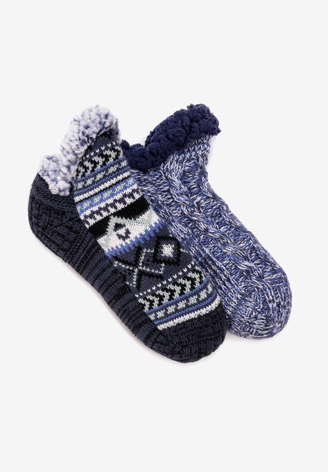 2-Pairhort Cabin Socks, BLUE, hi-res image number null