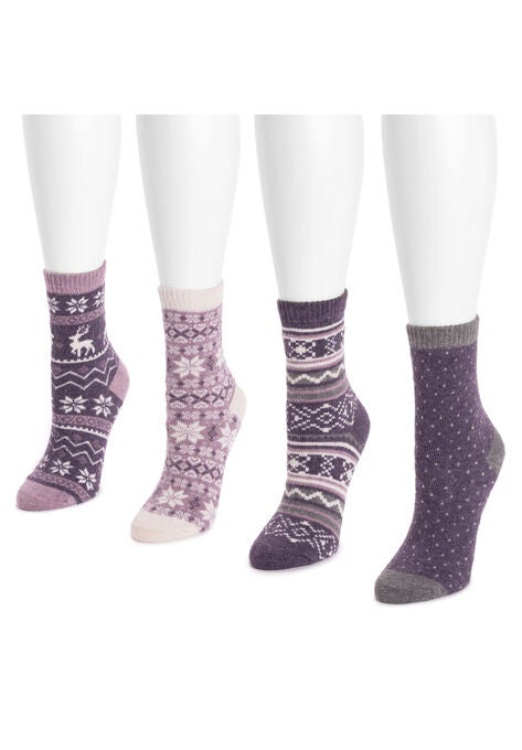 4 Pack Holiday Slipper Socks, , alternate image number null