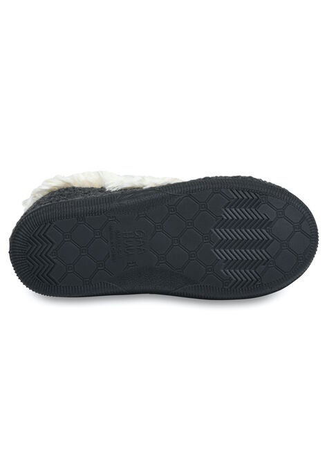 Textured Knit Fur Color Slipper Boot Slippers, , alternate image number null