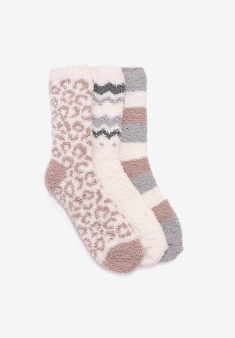 3 Pack Holiday Crew Socks, NEUTRAL, hi-res image number null