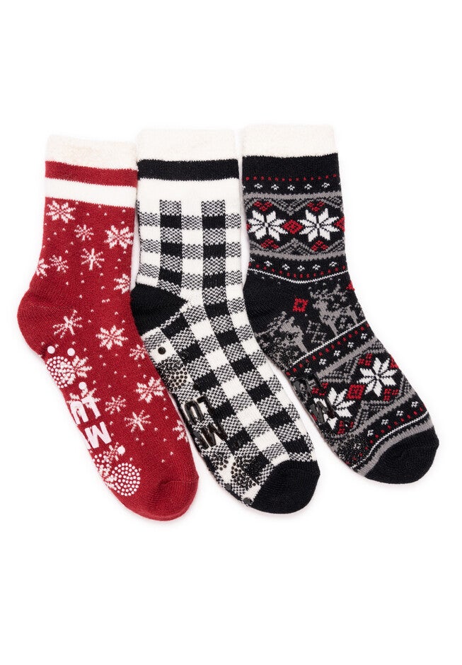3 Pair Pack 2 Layer Ankle Socks, RED EBONY, hi-res image number 0