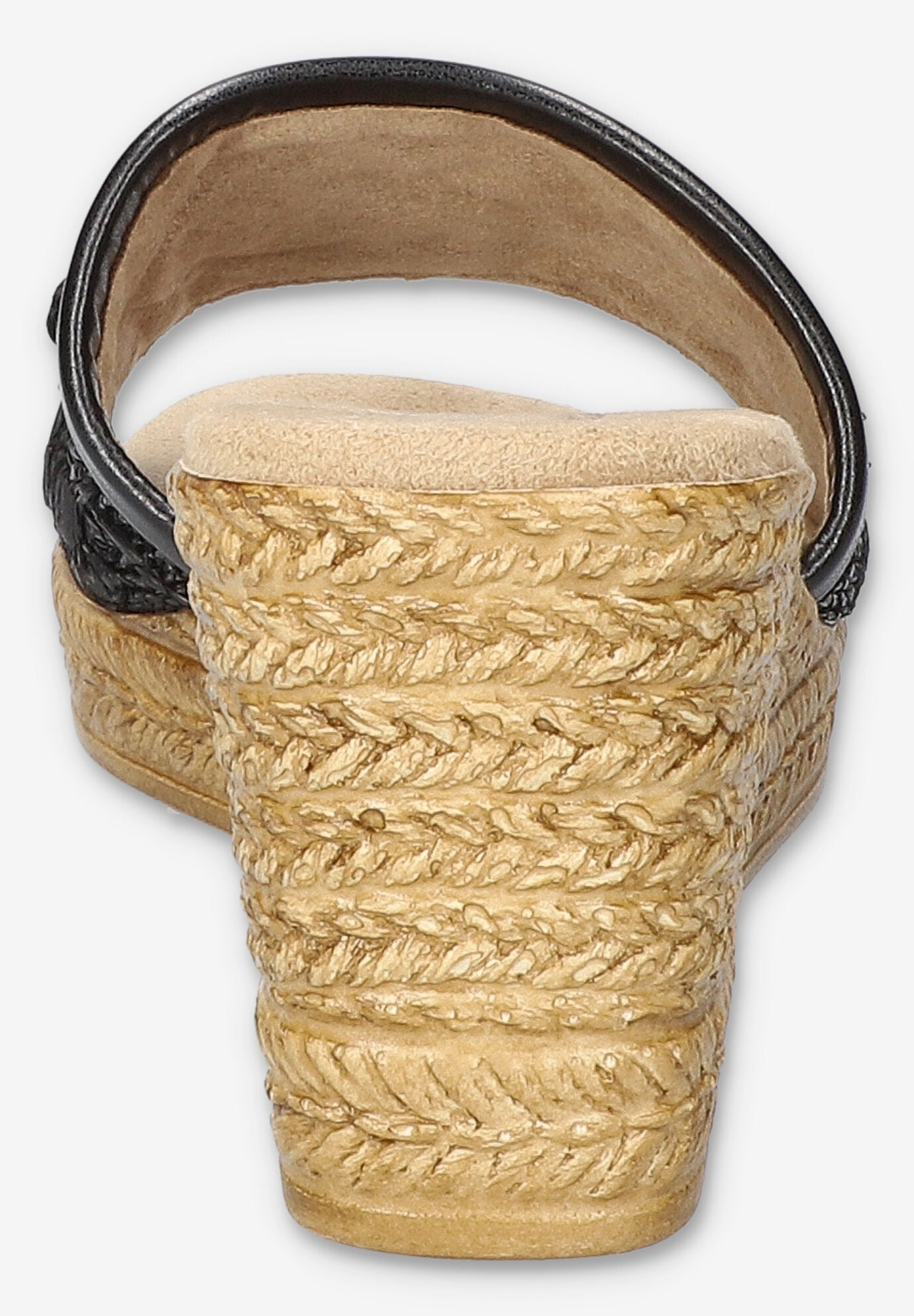 Ricci Wedge Sandal, BLACK RAFFIA FLOWER, alternate image number 4