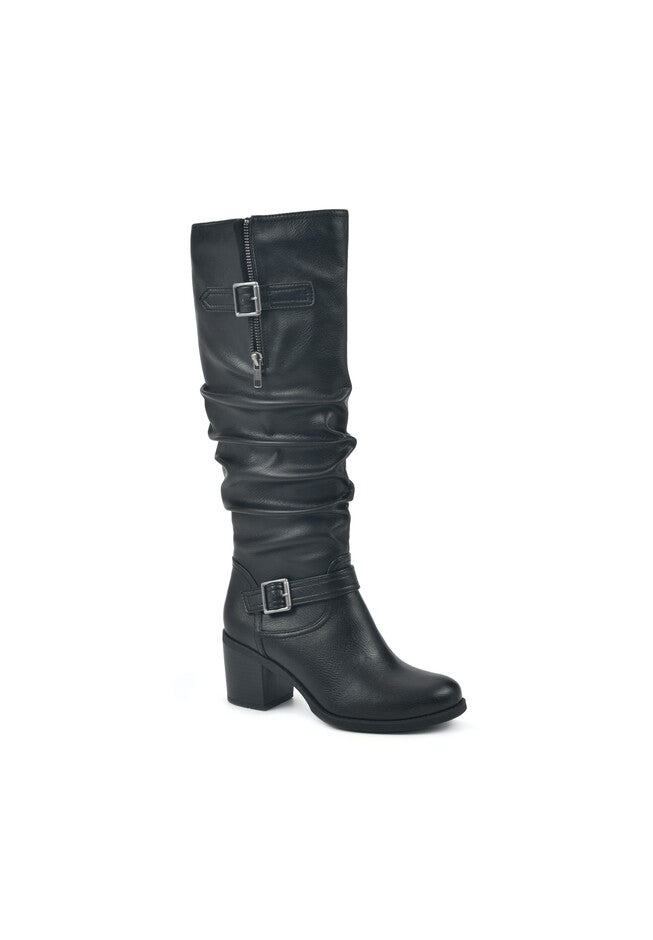 White Mountain Desirable Knee High Boot, BLACK TUMBLED SMOOTH, hi-res image number null