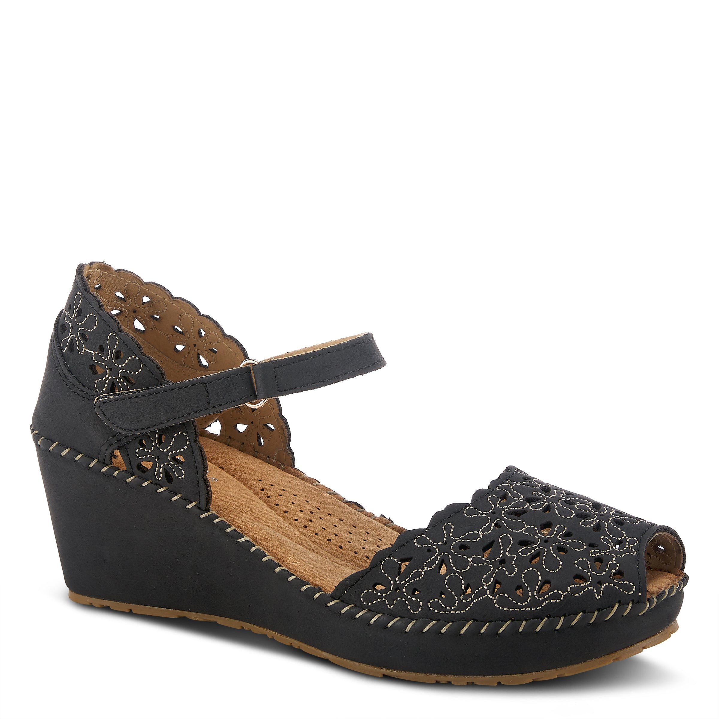 Gennina Closed Back Wedge Sandal, BLACK, hi-res image number 0