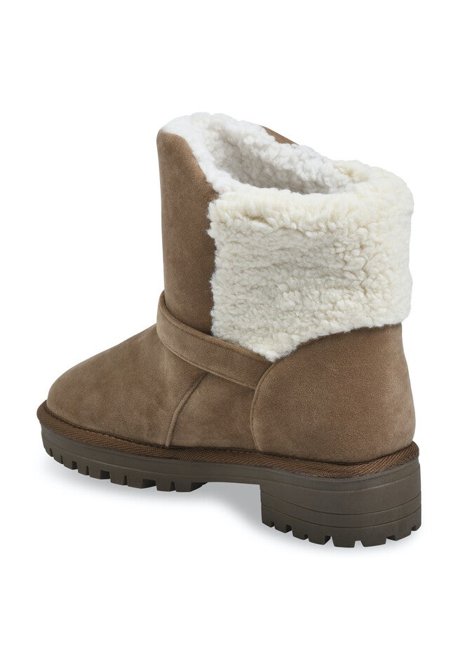 Faux Suede 1.5 inches Heel With Berber Back Boot, , on-hover image number 1