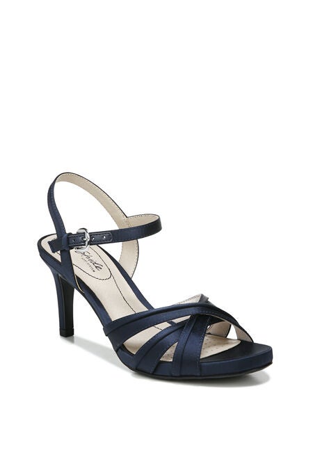 Maebree Heeled Slingback, LUX NAVY SATIN, hi-res image number null