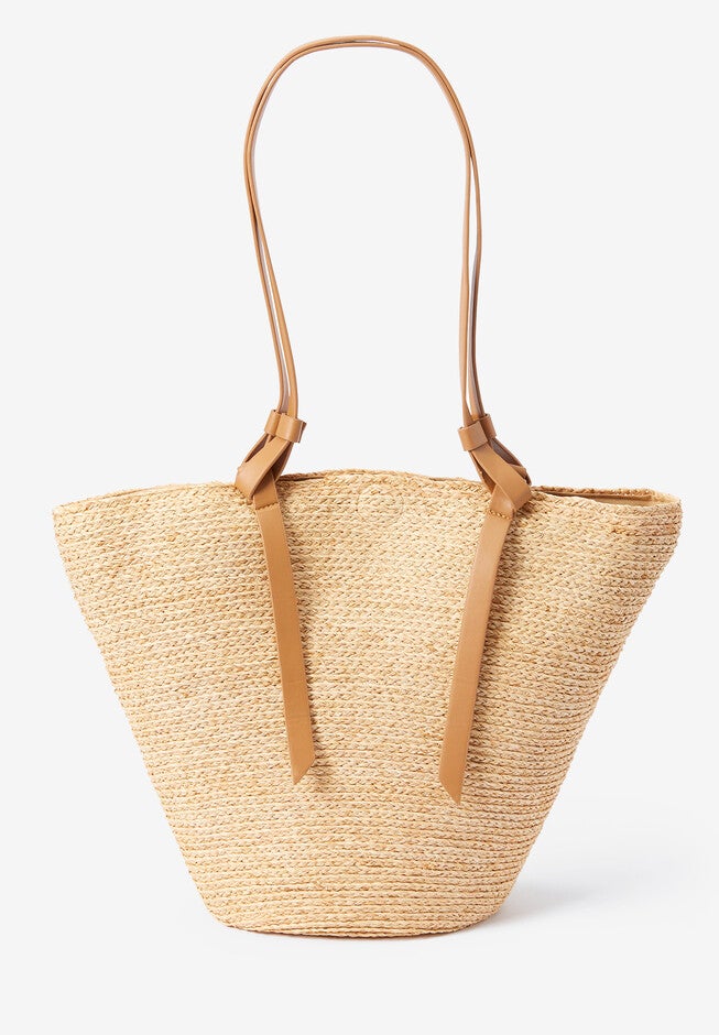 Straw Tote., , on-hover image number null