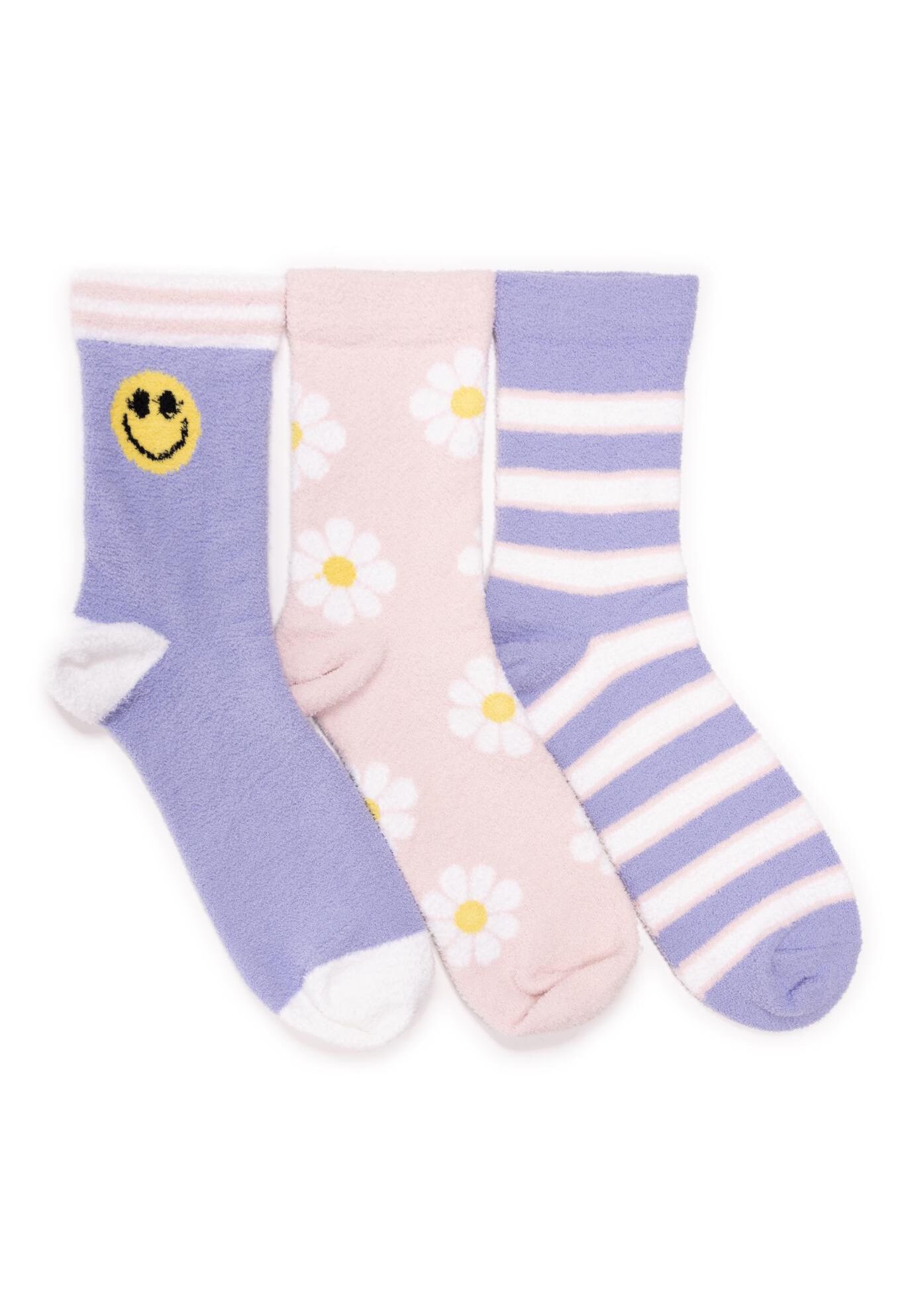 Women&#39;S 3 Pack Cozy Compression Crew Socks, LAVENDER, hi-res image number 0