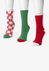3 Pack Holiday Crew Socks, , alternate image number null