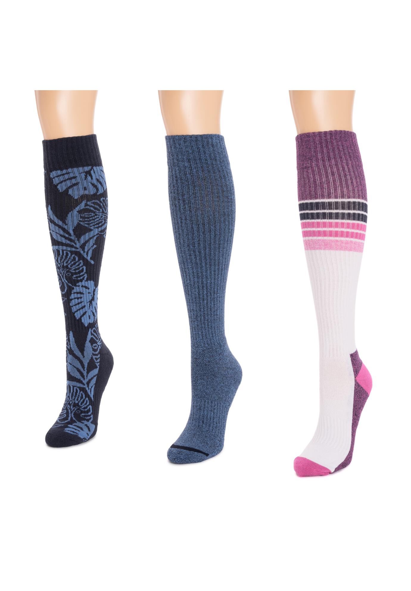 Women&#39;S 3 Pack Cotton Compression Knee-High Socks, , on-hover image number 1