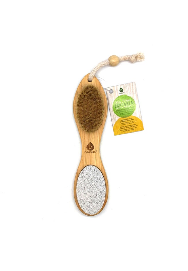 4 In1 Foot Scrubber Bamboo Handle & 4 Unique Surfaces, O, hi-res image number null