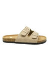 Suede Leather 2 Strap Footbed Sandal, , alternate image number null