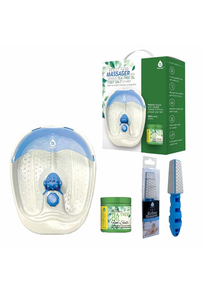 Soothing Foot Spa Massager With Tea Tree Salt Scrub & Callus Remover., O, hi-res image number 0