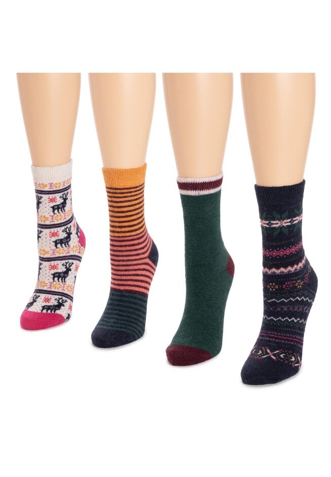 4 Pack Holiday Boot Socks, , alternate image number null