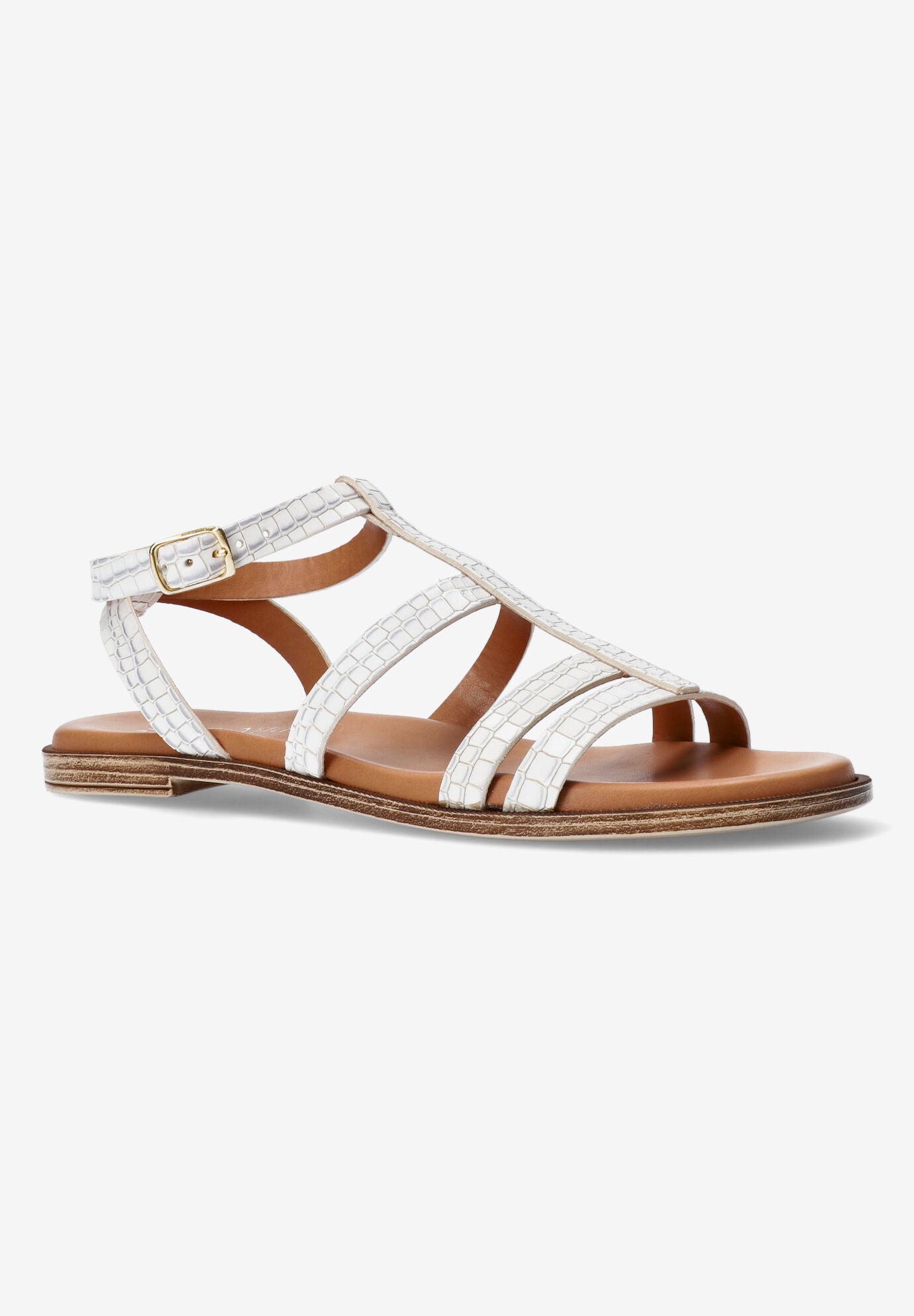 Ira-Italy Sandal, WHITE CROCO LEATHER, hi-res image number 0