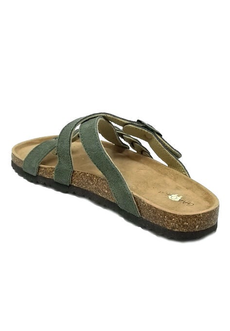 Suede Leather Braided Criss Cross Footbed Sandal, , on-hover image number null