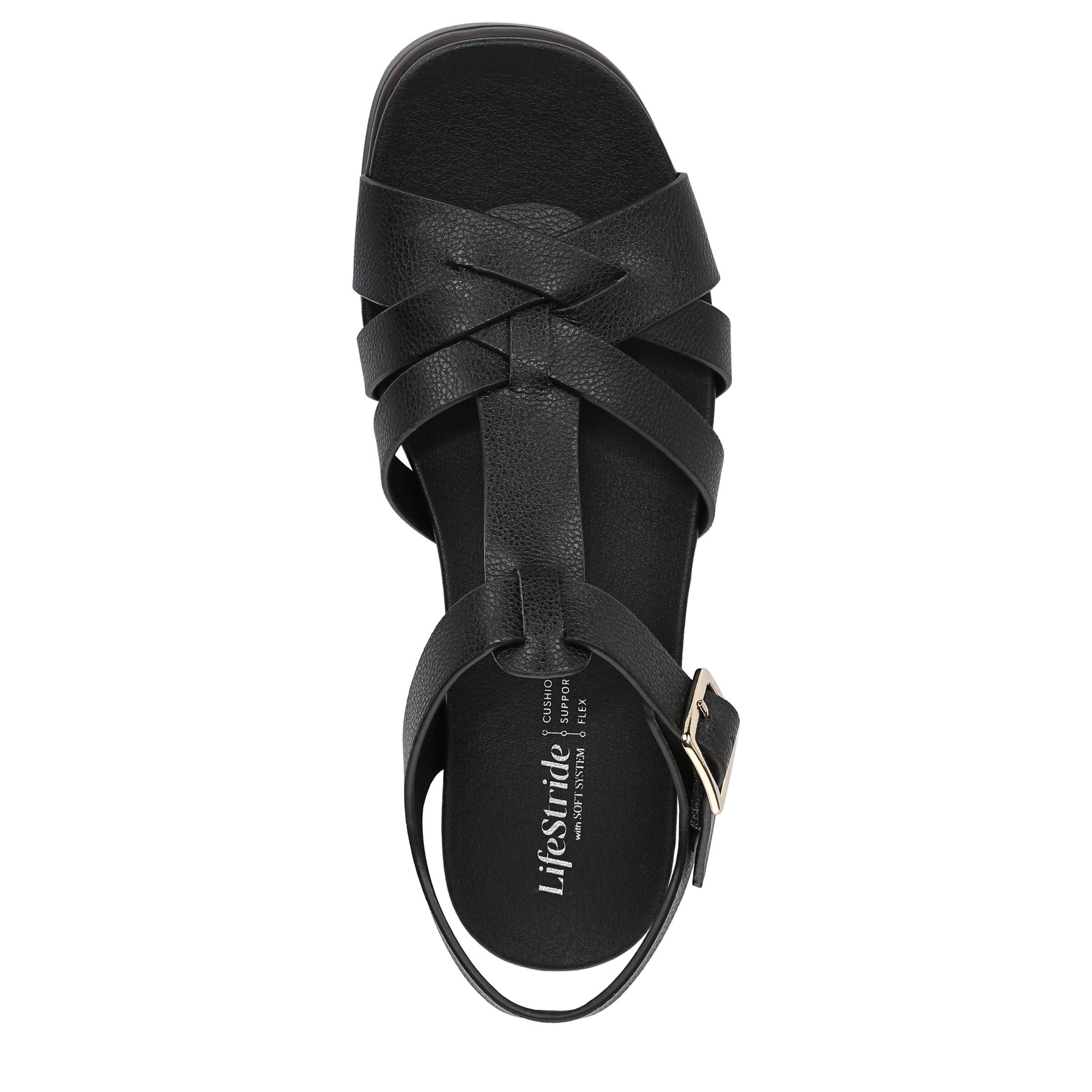 Grandiose Strappy Wedge Sandal, BLACK, alternate image number 6