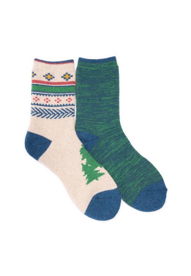 Women'S 2-Pair Pack 6 inches Wool Socks, ECRU GREEN, hi-res image number null