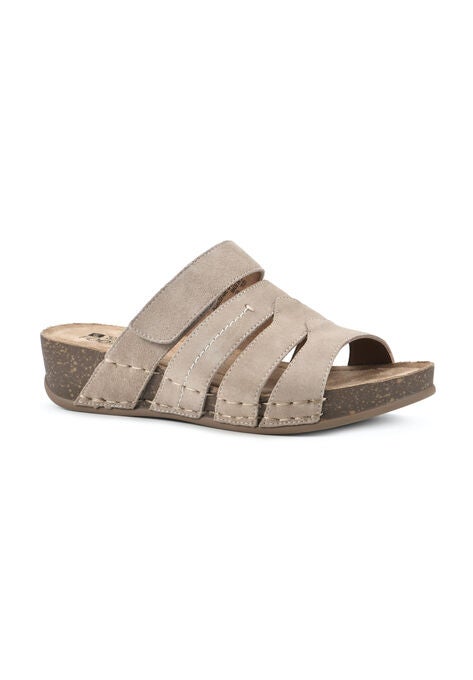 White Mountain Fame Slide Sandal, SAND SUEDE, hi-res image number null