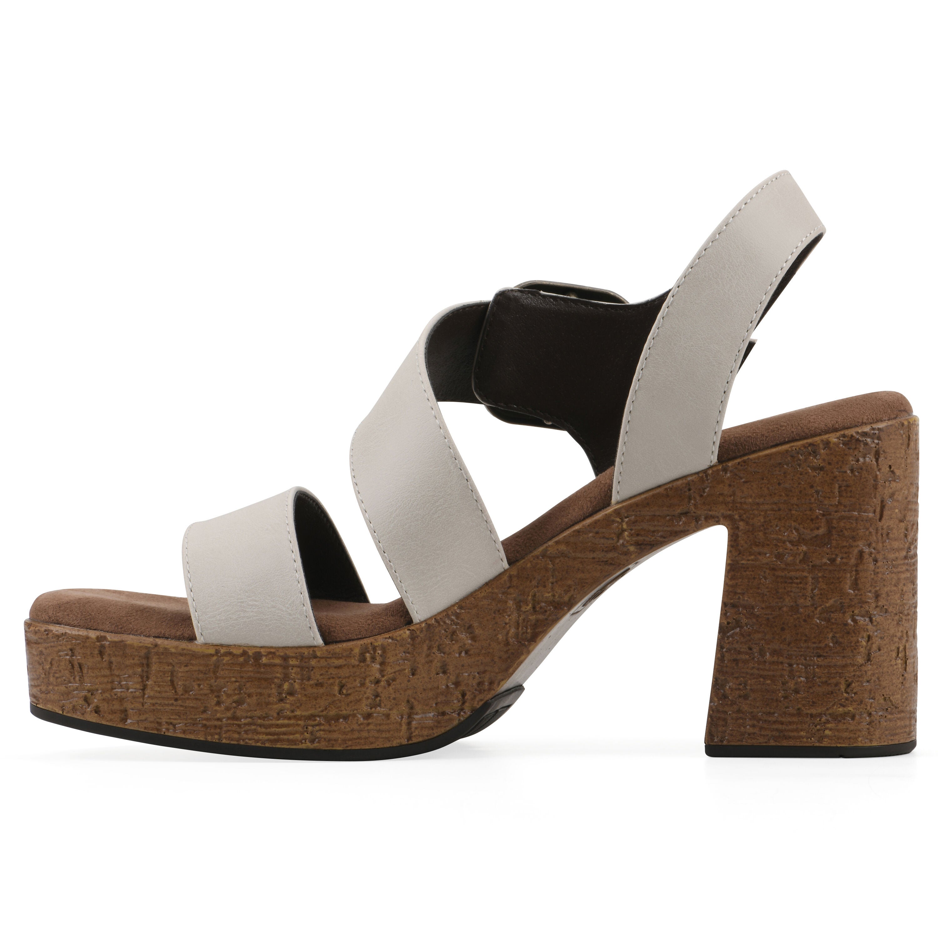 Barb Platform Sandal, CREAM SMOOTH, alternate image number 3
