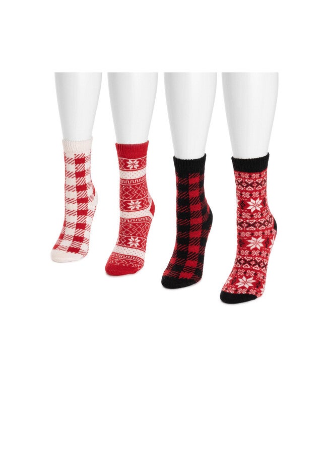 4 Pack Holiday Slipper Socks, , alternate image number 4