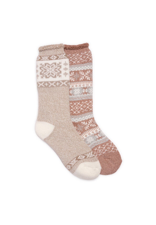 Heat Retainer 2 Pair Socks, PINK BEIGE, hi-res image number null