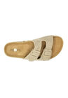 Suede Leather 2 Strap Footbed Sandal, , alternate image number null