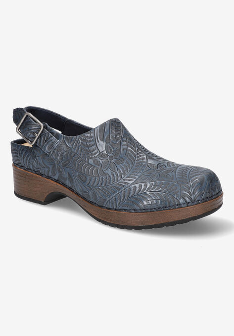 Starlee Clog, NAVY TOOLED LEATHER, hi-res image number null