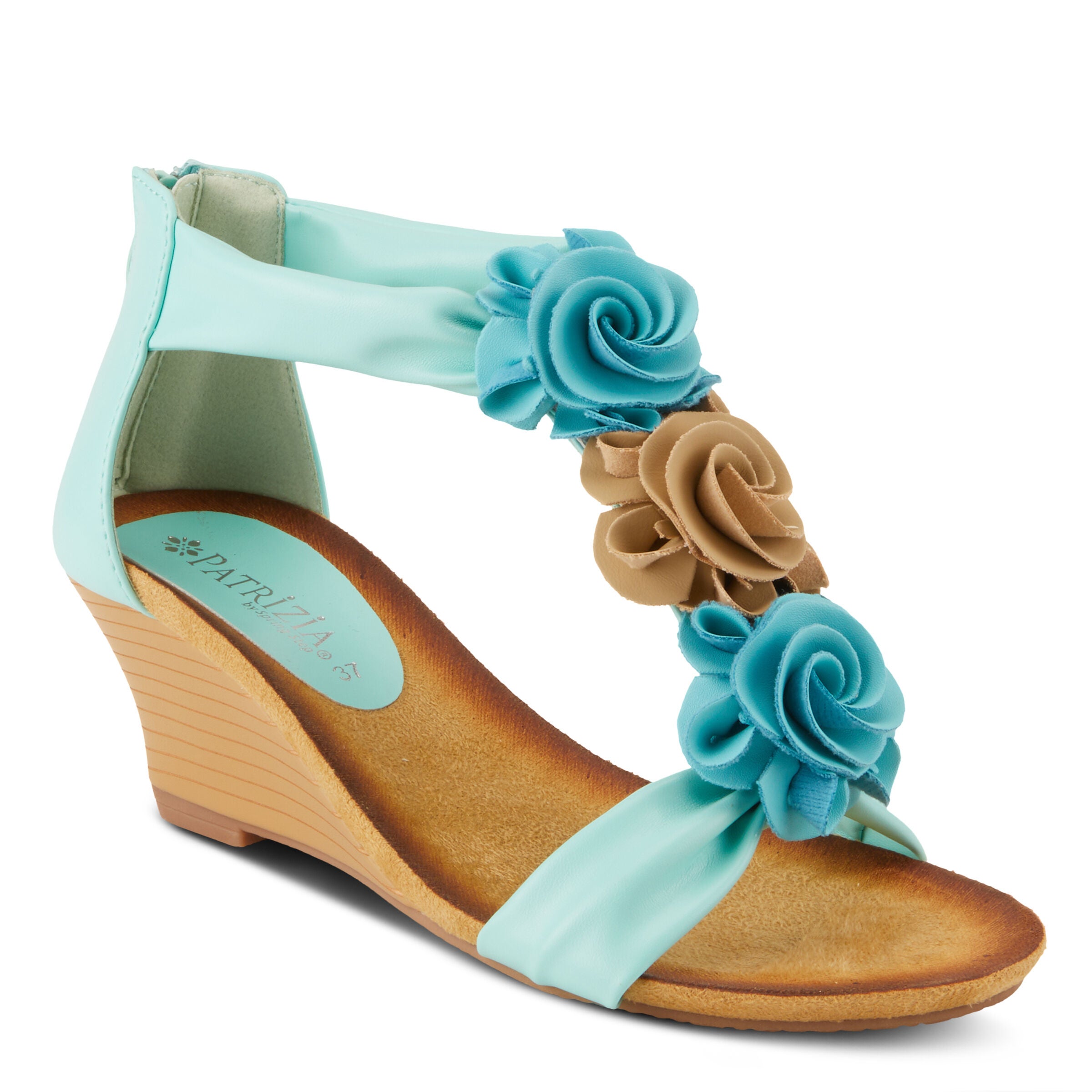 Harlequin T-Strap Sandal, AQUA, alternate image number 7