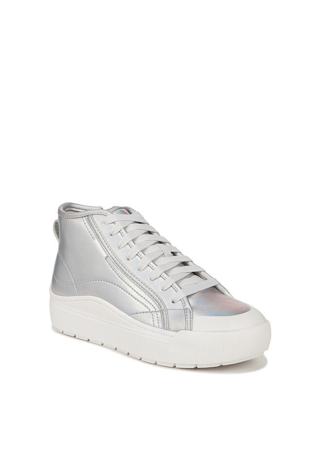 Time Off Hi Top Platform Sneaker, SILVER FAUX LEATHER, hi-res image number null