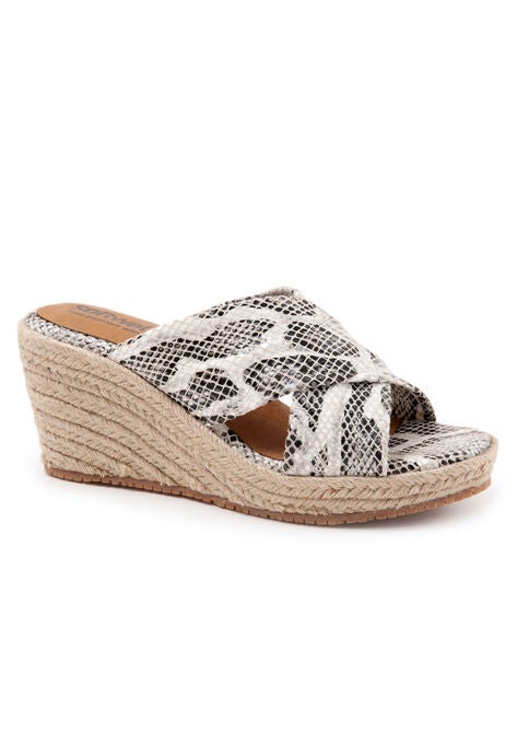 Halsey Wedge Heel, BLACK WHITE SNAKE, hi-res image number null