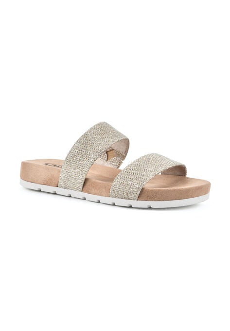 Tahlie Sandal, GOLD GLITTER FABRIC, hi-res image number null
