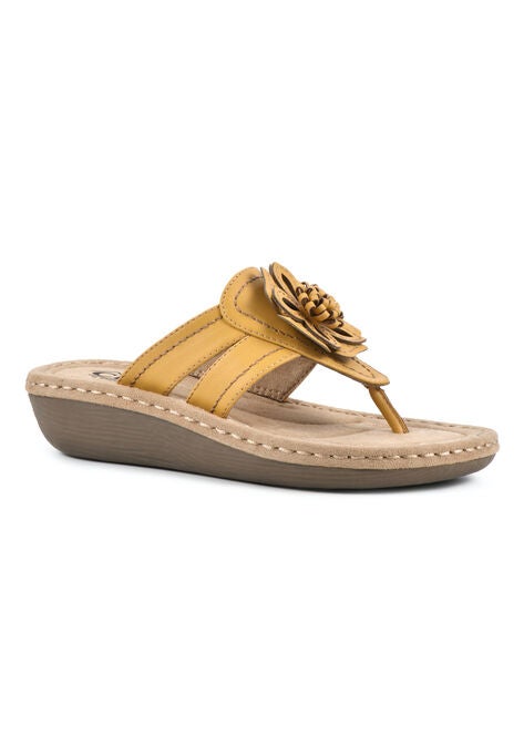 Cliffs Carnation Wedge Sandal, YELLOW SMOOTH, hi-res image number null