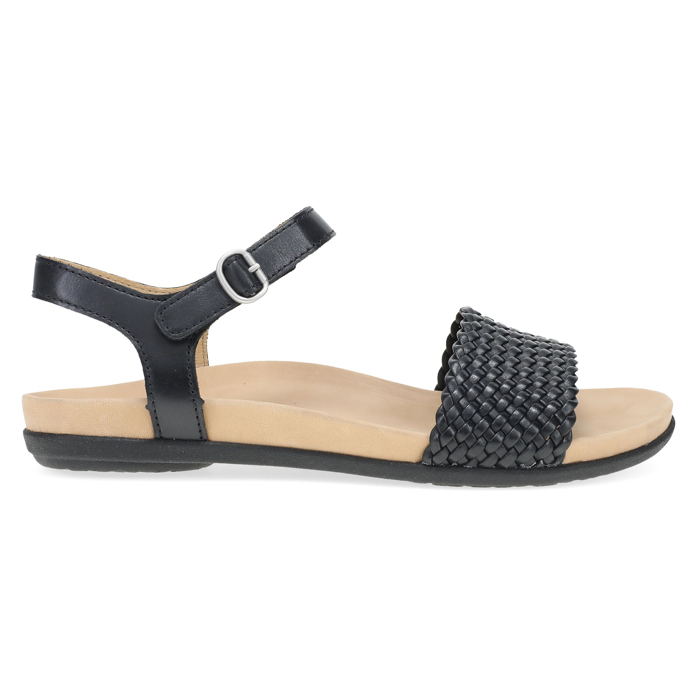 Jodie Black Woven Sandal, BLACK, alternate image number 4