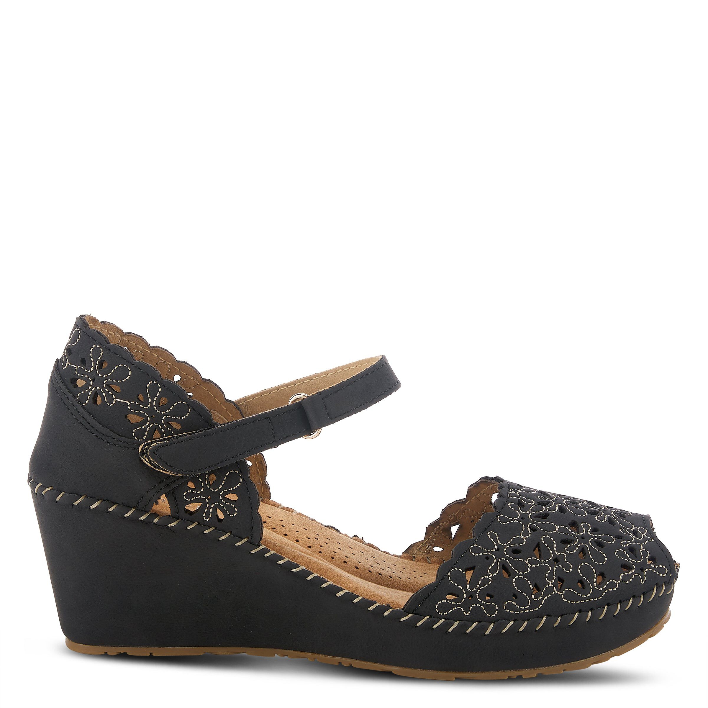 Gennina Closed Back Wedge Sandal, BLACK, alternate image number 4