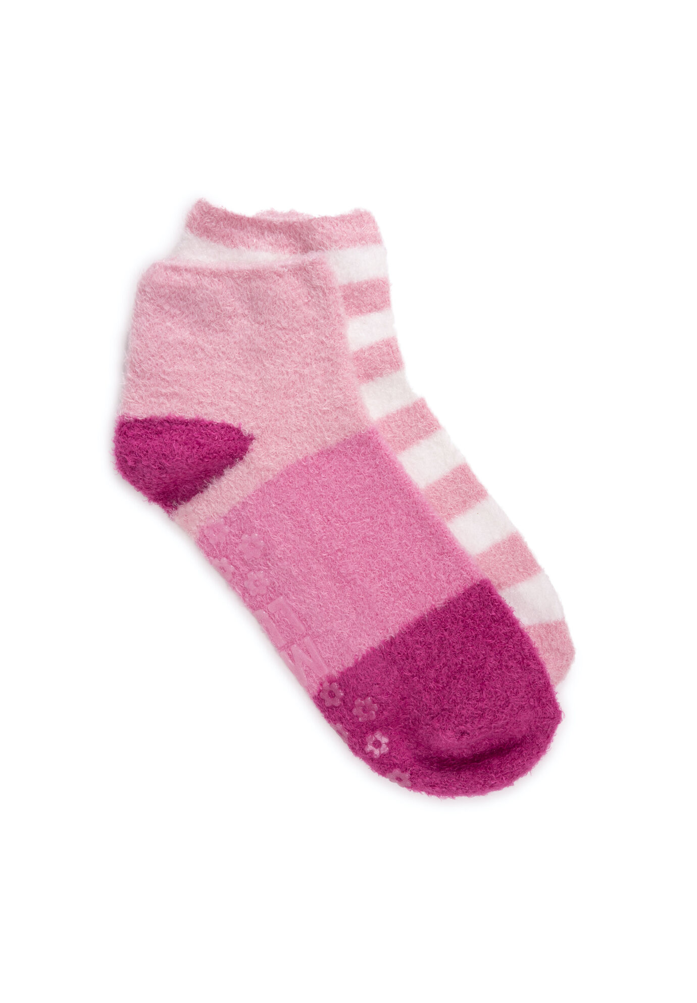 Women's 2 Pair Pack Aloe Infused Crew Socks by MUK LUKS in Pink (Size ONE)
