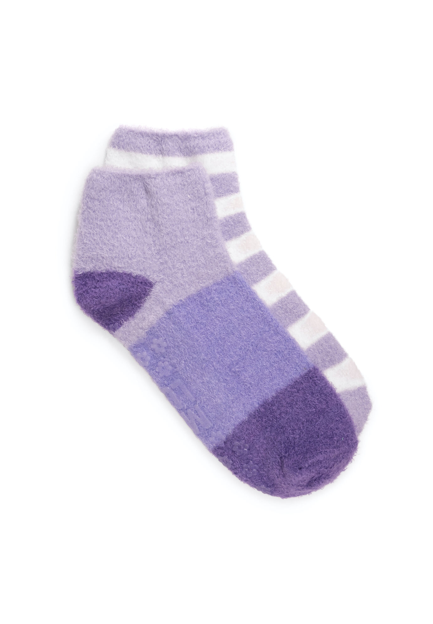 Women's 2 Pair Pack Aloe Infused Crew Socks by MUK LUKS in Purple (Size ONE)
