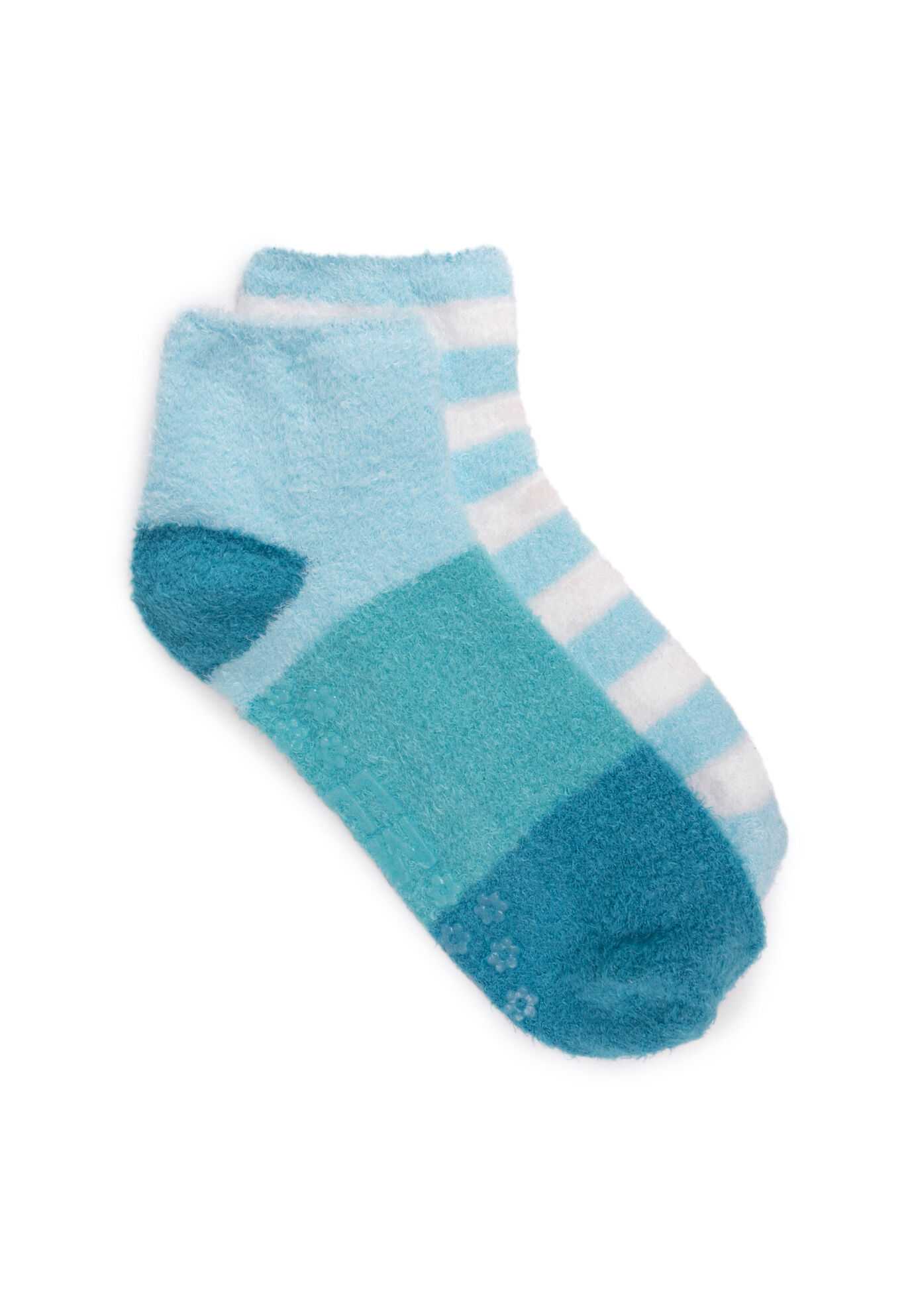 Women's 2 Pair Pack Aloe Infused Crew Socks by MUK LUKS in Turquoise (Size ONE)