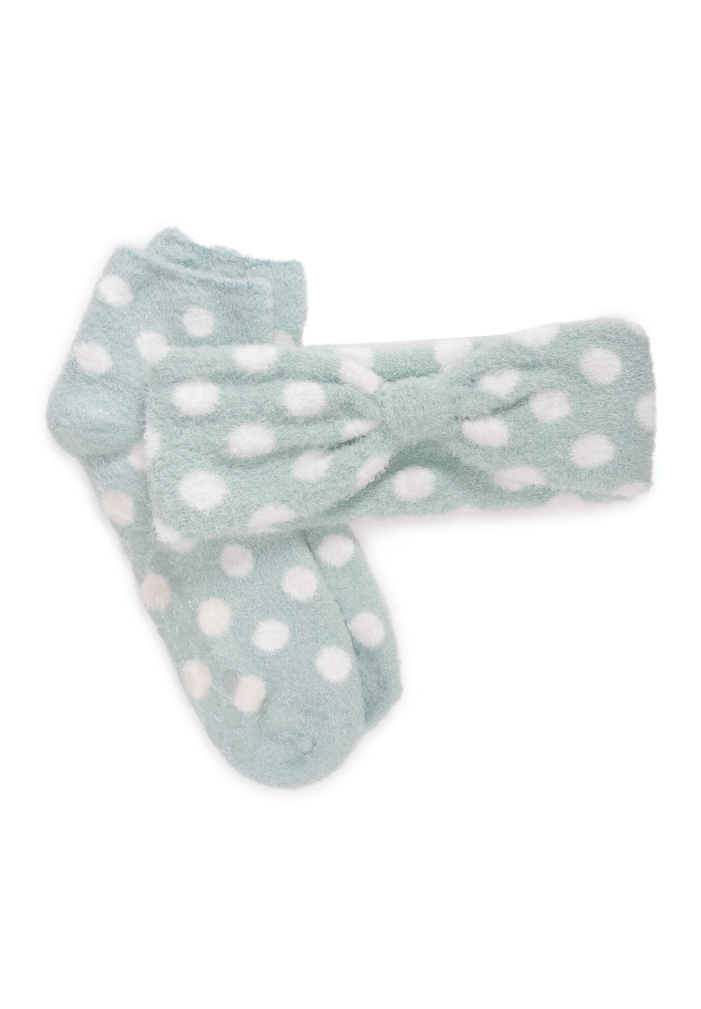 Women's Aloe Infused Sock And Headband Set by MUK LUKS in Mint (Size ONE)